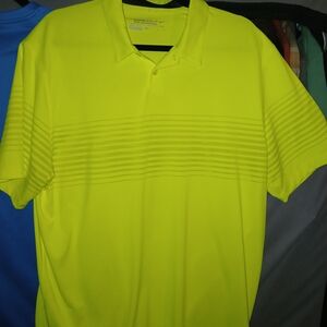 Nike Men’s Neon Yellow Stripe Golf Polo